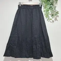 【ジーユー】黒 コットントビーティアードスカートフリル付きスカート　キッズ140