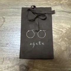 アガット　k10 螺旋状　フープピアス