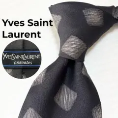 Yves Saint Laurent イヴサンローラン 幾何学 シルクネクタイ