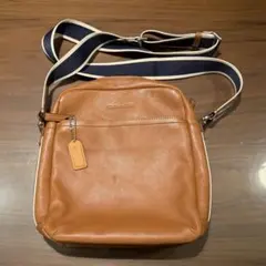 COACH メッセンジャーバッグ 革 レザー フラップ 大容量 A4収納 茶 