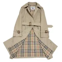 バーバリーズ ステンカラーコート　ノバチェック　ベージュ　ベルト付き