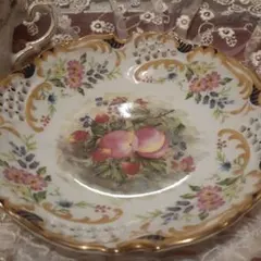 最終お値下げ※陶器 カップ＆ソーサー フルーツ柄 金彩