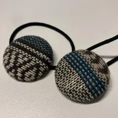 幾何学模様のヘアゴム2個セット