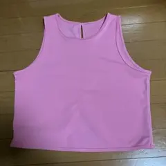 ヨガウェア　ピンク タンクトップ フィットネス用