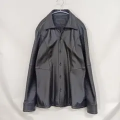 コムサデモードメン/レザーシャツジャケット/ラムレザー/羊革/ボタンフロントのサムネイル