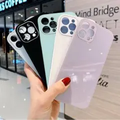 iPhone13 ケース  背面ケース　ガラスの光沢が美しい　ワイヤレス充電✨d