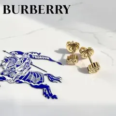 BURBERRY ロゴディテール ゴールドプレート フープピアス ライト
