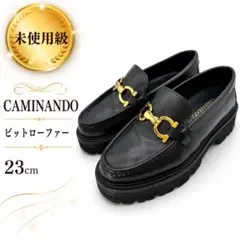 CAMINANDO ビットローファー 厚底 レザー 23cm 未使用級 ゴールドのサムネイル