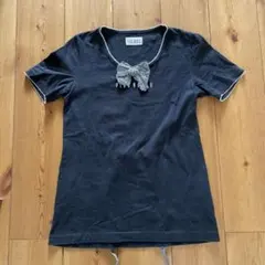 ピンクハウス　ギンガムチェックリボンTシャツ