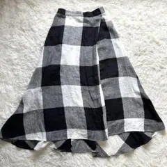 UNITED ARROWS ユナイテッドアローズ スカートリネン　メガチェック