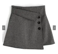 インパン裏地付ヘリンボーンアシメミニスカート[tu923] Sサイズ