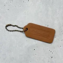 OLD COACH leather hangtag charm brown