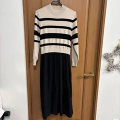 Bou Jeloud ストライプニットロングワンピース