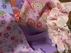 和風花柄生地 はぎれ