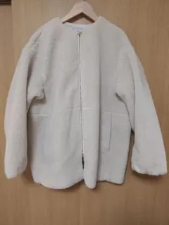 グリーンレーベルリラクシング　ボア　ノーカラーブルゾン