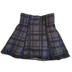 GRL インパン裏地付きチェック柄フレアミニスカート　S