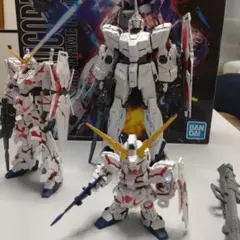 ちいさいユニコーンと中くらいのユニコーンと大きな（MG）のユニコーンプラモです ちいさいユニコーンと中くらいのユニコーンと大きな（MG）のユニコーン