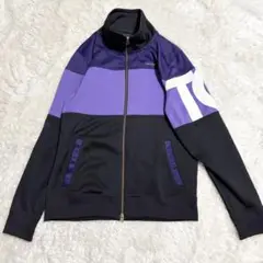 TOMMY トミー 黒紫 大ロゴ ダブルジップ トラックジャケット XL メンズ