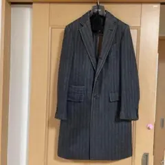 正規 ゼニア メンズ カシミア コート サイズ48 ヘリンボーン USED