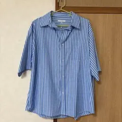 オーバーサイズ ストライプ柄 半袖シャツ Mサイズのサムネイル