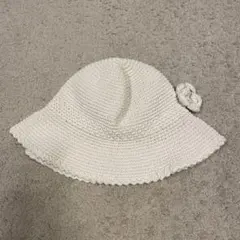 編み地コットンハット