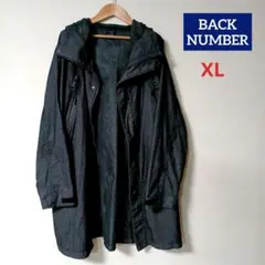 BACK NUMBER　ブラック系デニムコート モッズコート　フード付き