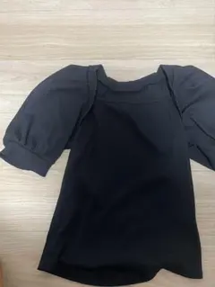 黒 半袖スクエアネックトップス Lサイズ