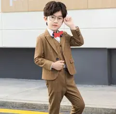 子供用ブラウンチェックスーツ 140cm