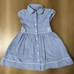 青色 半袖ワンピース 100cm