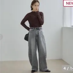 しまむら 田中里奈 レディース パールカーブデニムパンツMのサムネイル