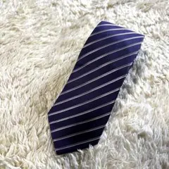 【美品】HUGO BOSS パープル ストライプ ビジネス シルク フォーマルのサムネイル