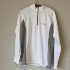 mont-bell クールロングスリーブジップシャツSレディース　白