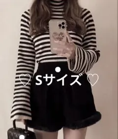 GRL ボーダー柄フレアスリーブリブニットトップス[k9086b] 長袖 春服