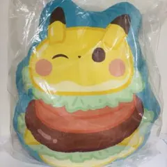 ポケピース 一番くじ D賞 ピカチュウっぽバーガー プリントクッションのサムネイル