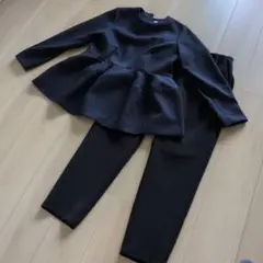 sono ネイビー　ペプラムブラウス　パンツ　セット　入学式　卒業式