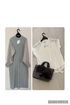 新品2点セット♡スコットクラブ購入 ニットワンピース Tシャツ