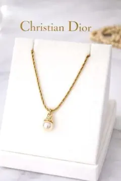 Christian Dior パールネックレス ゴールド 上品