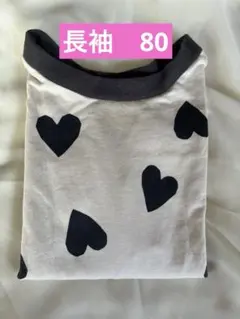 美品ハート柄❤︎devirock 長袖シャツ　80