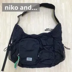 niko and… オリジナルライトパッカブルマルチショルダーバッグ　ブラック