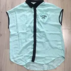 ハートポケットサテン地シャツスカイブルーのサムネイル