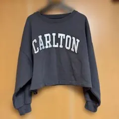 CARLTON ロゴ クロップド丈 スウェット ダークグレーのサムネイル