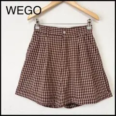 【未使用に近い】WEGO ショートパンツ ハーフパンツ チェック柄 ブラウン