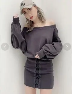 GYDA 2way ドッキングオフショルスウェットワンピース　美品　お値下げ❌