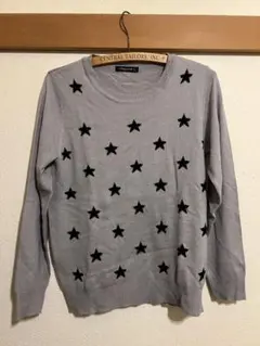 最終お値下げ中!グレー 星柄 ニットセーター M