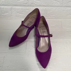 ❤️美品 銀座かねまつ❤️スエード パンプス❤️ヒール4.5cm 仕事 入学式 新生活