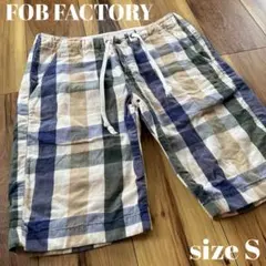 FOB FACTORY チェックリネンハーフパンツ Sのサムネイル