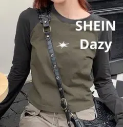 SHEIN Dazy クロップド ラグラン長袖Tシャツ