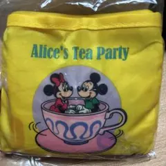 ディズニーリゾート限定　カプセルトイ　レトロ柄エコバッグ　黄色　アリス　イエロー