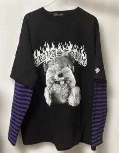 稀少レア TRAVAS TOKYO トラバス ボーダー レイヤード ロンT クマ
