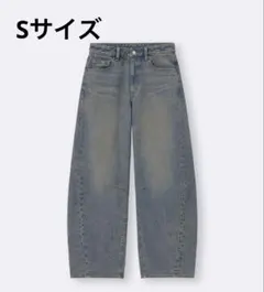 GU バレルレッグジーンズ ブルー S デニム